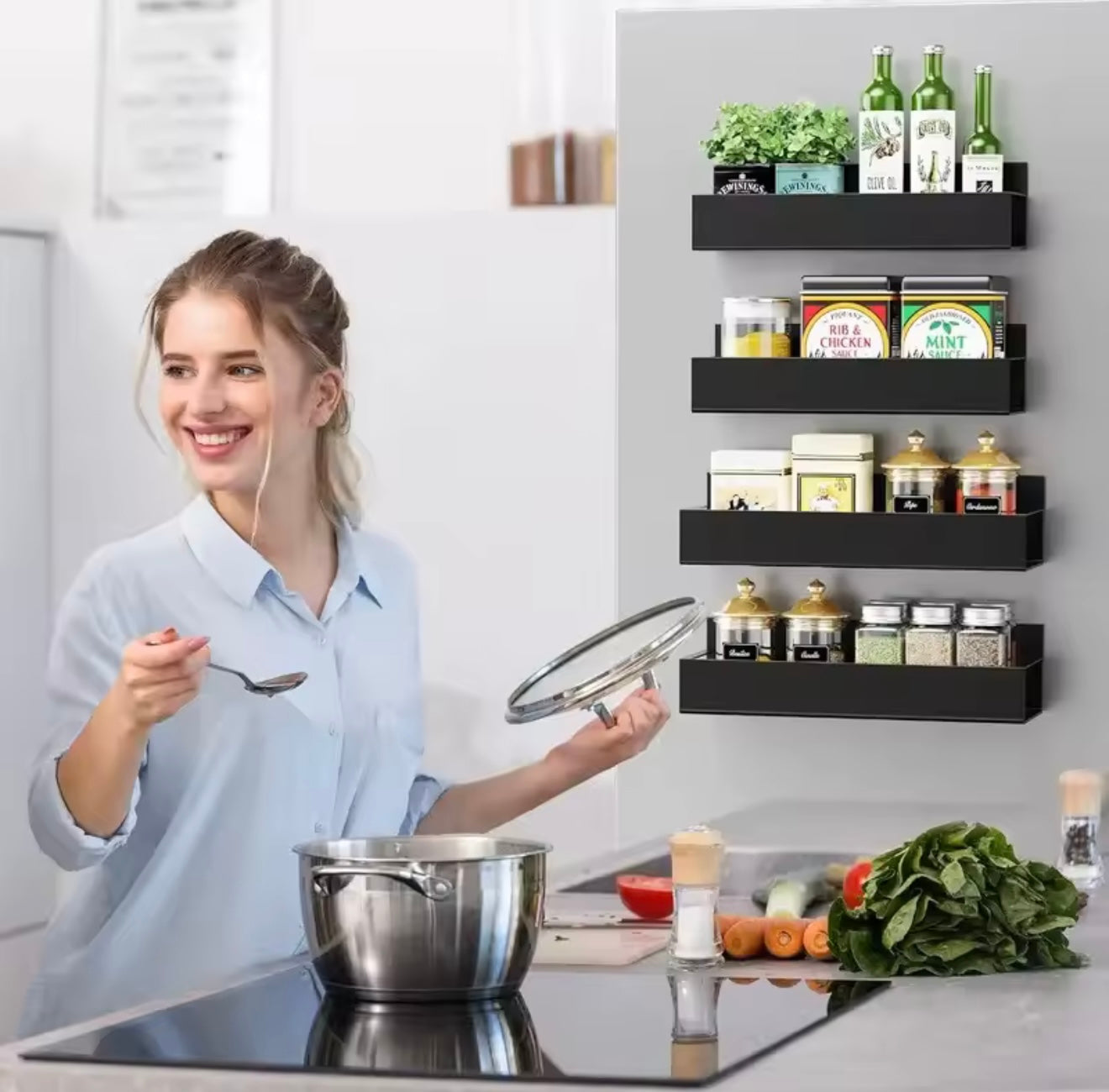 MagnaRack™ Magnetic Fridge Organizer (4-Pack)